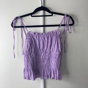 Lavender spaghetti strapped tie top